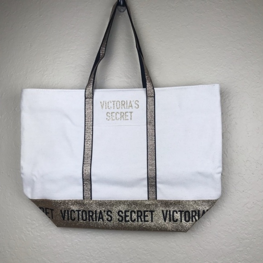 Victoria’s Secret Gold Sparkly Tote Bag